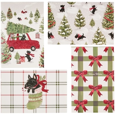 Pinwheel Assorted Holiday Cards 24 Pack - Scottie