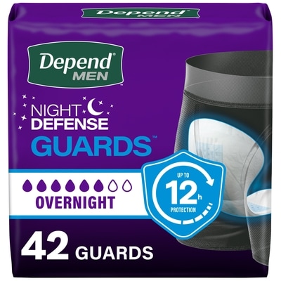 Depend Protections contre l’incontinence pour hommes, absorption de nuit, 42 unités 42 ea, 0,52 $/1ch