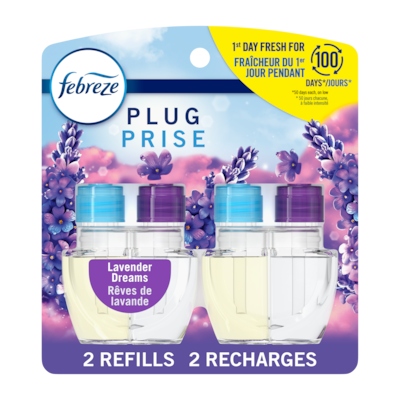 Febreze Recharge d’huile parfumée pour assainisseur d’air à brancher, Lavande, 2 u 52 ml, 19,23 $/100ml