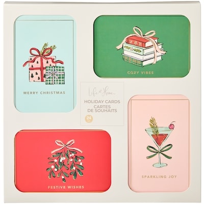 Life at Home Pinwheel Assorted Holiday Cards 24 Pack - Holly Jolly 24 ea, $0.60/1ea