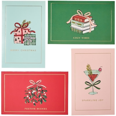 Pinwheel Assorted Holiday Cards 24 Pack - Holly Jolly