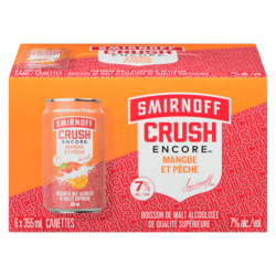 Smirnoff Boisson de malt alcoolisée de qualité supérieure mangue et pêche (Pièce d’identité requise au moment du ramassage) 6x355.0 ml, 0,66 $/100ml