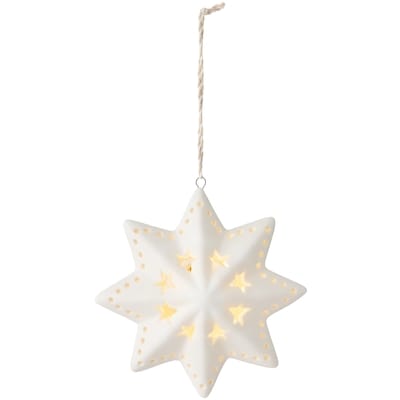 Light Up Ceramic Star Ornament