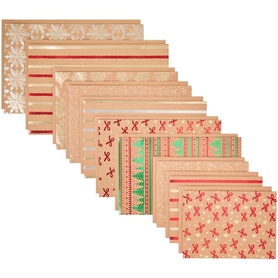 Lot de 10 boîtes-cadeaux pliables en papier kraft