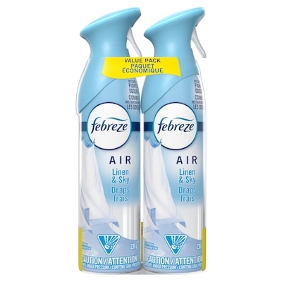 Febreze Assainisseur d’air en vaporisateur Air, Draps frais, 2 u 460 g, 1,52 $/100g
