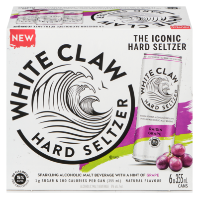 WHITE CLAW Alcoholic Malt Beverage (ID required at pick-up) 6x355.0 ml, $0.75/100ml