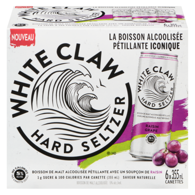 WHITE CLAW Boisson de malt alcoolisée (Pièce d’identité requise au moment du ramassage) 6x355.0 ml, 0,75 $/100ml