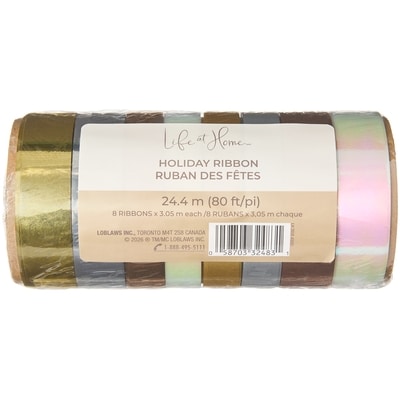 Life at Home Holiday Ribbon 8 Pack - Metallic Mix 1 ea, $3.00/1ea