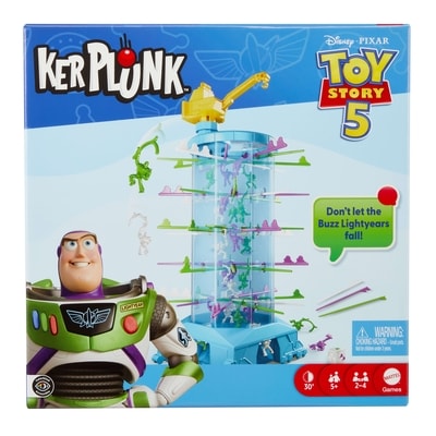 Mattel Games Jeu Kerplunk Histoire de Jouets 5 de Pixar et Disney Pour enfants et Famille, Ne Laissez Pas Les Figurines Buzz Lightyear Tomber 1 ea, 25,00 $/1ch