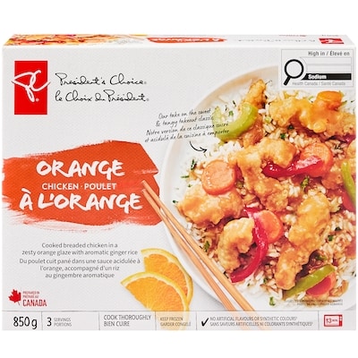 President's Choice Orange Chicken 850 g, $1.76/100g