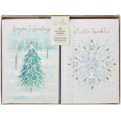 null Ensemble de 14 cartes de souhaits assorties – scènes pastelles 1 ea, 10,00 $/1ch