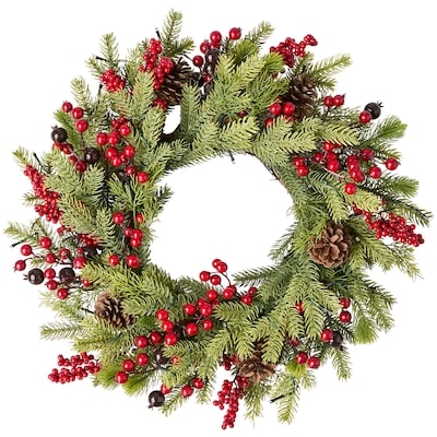 Life at Home Light Up Red Berries and Pinecone Wreath 1 ea, $39.00/1ea