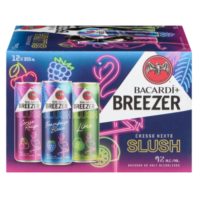 Bacardi Boisson de malt alcoolisée caisse mixte slush (Pièce d’identité requise au moment du ramassage) 12x355.0 ml, 0,52 $/100ml