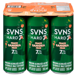 SVNS Alcoholic Malt Beverage Peach Sangria (ID required at pick-up) 6x355.0 ml, $0.75/100ml