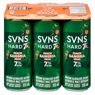 SVNS Alcoholic Malt Beverage Peach Sangria (ID required at pick-up) 6x355.0 ml, $0.75/100ml
