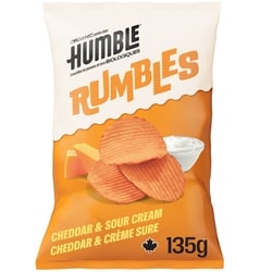 Humble Cheddar & Sour Cream Rumbles Ripple Organic Potato Chips 135 g, $3.70/100g