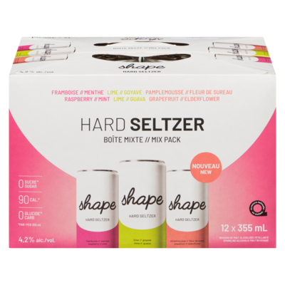 Shape Drinks Sparkling Alcoholic Malt Beverage Hard Seltzer Mix Pack (ID required at pick-up) 12x355.0 ml, $0.63/100ml