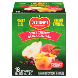 Del Monte Salade de fruits dans du jus de fruit 100 % fait de concentré ultra cerises format familial 16x112.0 ml, 1,12 $/100ml