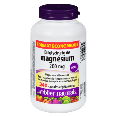 Webber Naturals Bisglycinate de magnésium 200 mg format économique 240 ea, 0,11 $/1ch