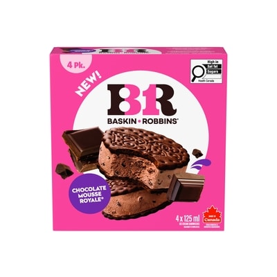 Baskin Robbins Ice Cream Sandwiches Chocolate Mousse Royale 4x125.0 ml, $2.20/100ml