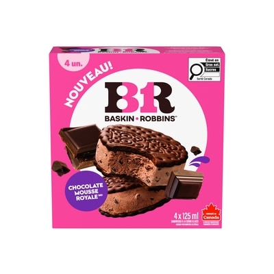 Baskin Robbins Sandwichs à la crème glacée chocolate mousse royale 4x125.0 ml, 2,20 $/100ml