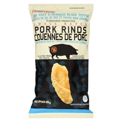 Southern Recipe Small Batch Pork Rinds Sea Salt & Cracked Black Pepper Flavoured 85 g, $8.81/100g
