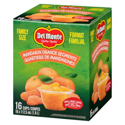 Quartiers de mandarines dans du jus de fruit 100 % fait de concentré format familial