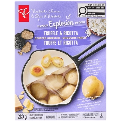 President's Choice Flavour Explosion Truffle and Ricotta Stuffed Gnocchi 280 g, $15.32/100g