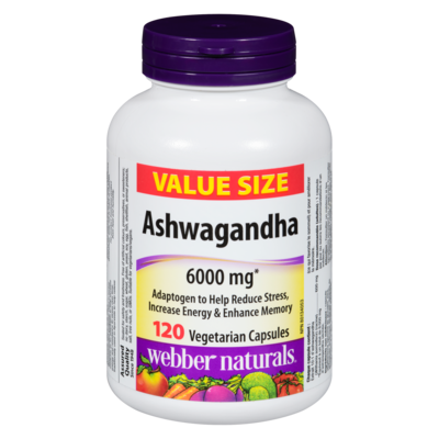 Webber Naturals Ashwagandha 6000 Mg Value Size 120 ea, $0.37/1ea