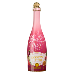 Bulles De Nuit Alcoholic Malt Beverage Passion Litchi Sparkling Limited Edition (ID required at pick-up) 750 ml, $1.07/100ml