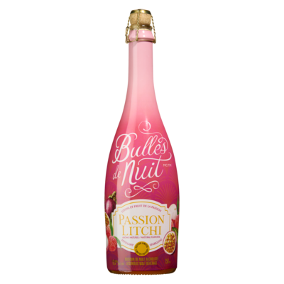 Bulles De Nuit Alcoholic Malt Beverage Passion Litchi Sparkling Limited Edition (ID required at pick-up) 750 ml, $1.07/100ml