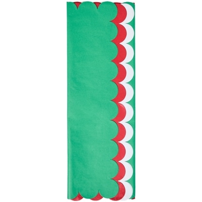 Tissue Paper Sheets 40 Pack - Green, Red, and White