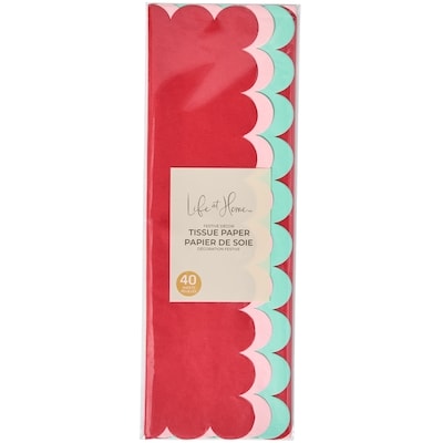 Life at Home Paquet de 40 feuilles de papier de soie – rouge, rose et vert menthe 1 ea, 3,00 $/1ch