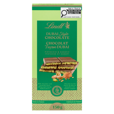 Lindt Chocolat façon dubai pistache et kadaïf 150 g, 18,66 $/100g