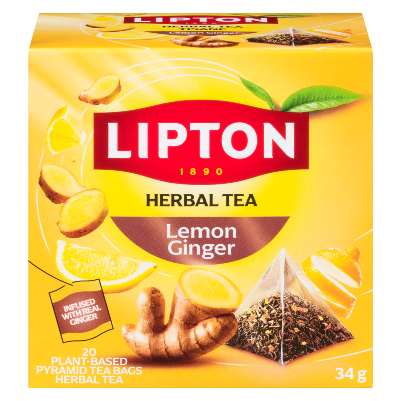 Lipton Herbal Tea Lemon Ginger - 20 ea | Zehrs