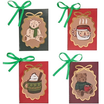 Ensemble de 16&nbsp;étiquettes-cadeaux – ours