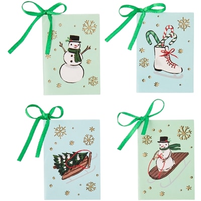 Ensemble de 16 étiquettes-cadeaux – plaisirs d’hiver