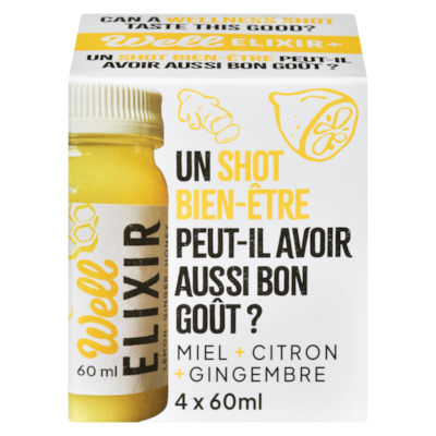 Well Shots de bien-être elixir+ 4x60.0 ml, 6,25 $/100ml