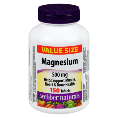 Webber Naturals Magnesium 500 Mg Value Size 150 ea, $0.21/1ea