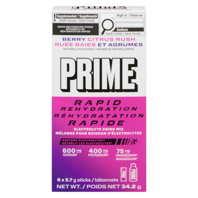 Prime Hydration Electrolyte Drink Mix Berry Citrus Rush 34 g, $32.32/100g