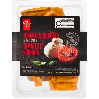 PC Collection noire Ravioli grandi tomates et burrata 250 g, 3,60 $/100g