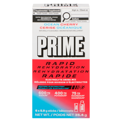 Prime Hydration Mélange pour boisson d'électrolytes cerise océanique 35 g, 31,40 $/100g