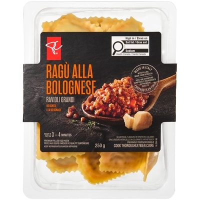 PC Black Label Ragu Alla Bolognese Ravioli Grandi 250 g, $3.60/100g