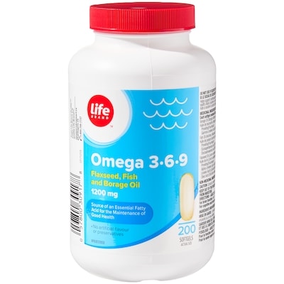 Life Brand Omega 3-6-9 1200 mg 200 Softgels 200 ea, $0.07/1ea