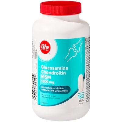 Life Brand Glucosamine Chondroitin MSM 1300 mg 180 Tablets 180 ea, $0.11/1ea