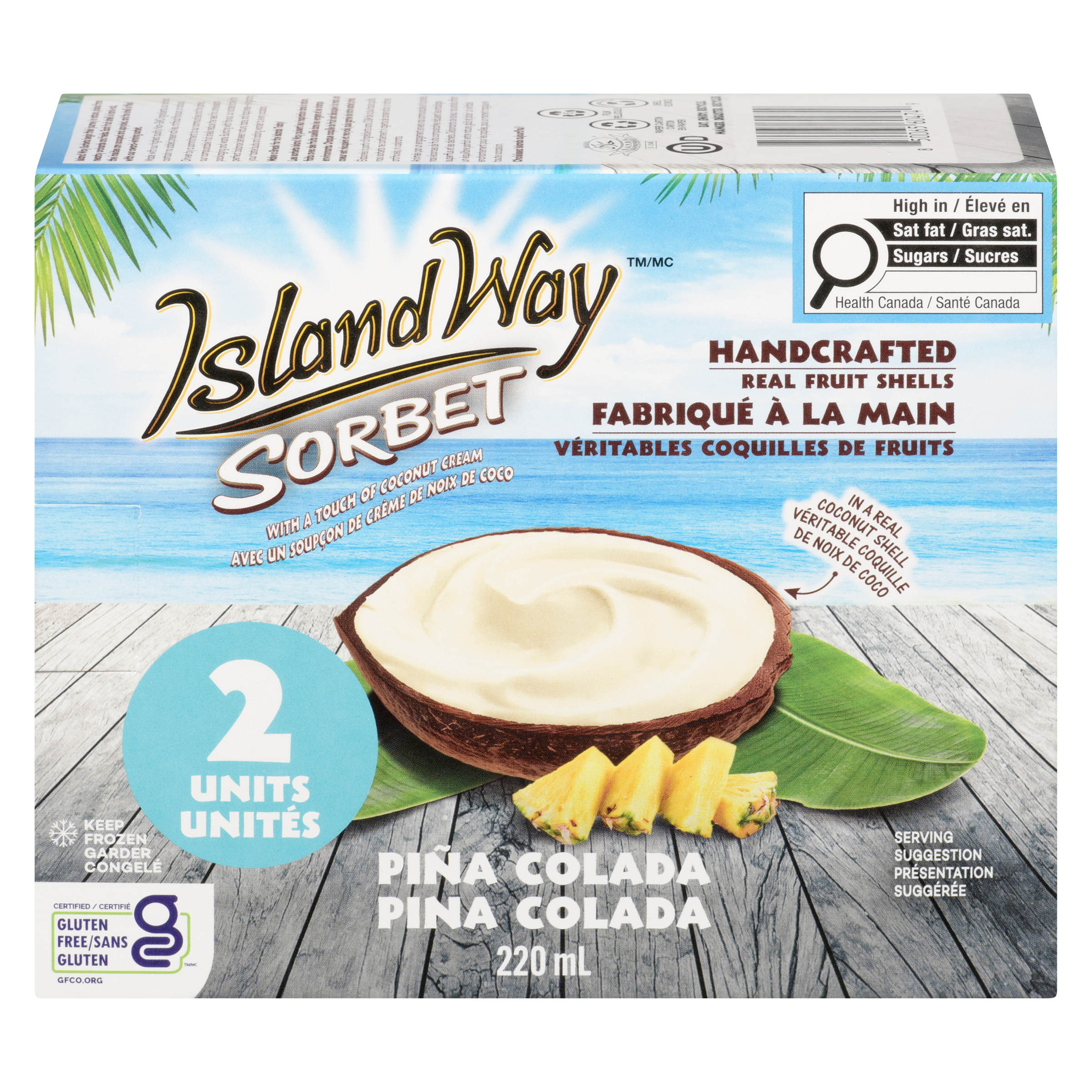Island Way Sorbet Sorbet Piña Colada 220 ml, $4.54/100ml