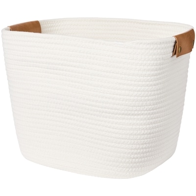 Life at Home Large Cotton Rope Basket with Faux Leather Handles 1 ea, $20.00/1ea