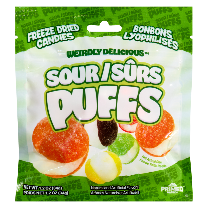 Primed Warrior Freeze Dried Candies Sour Puffs - 34 g | Zehrs