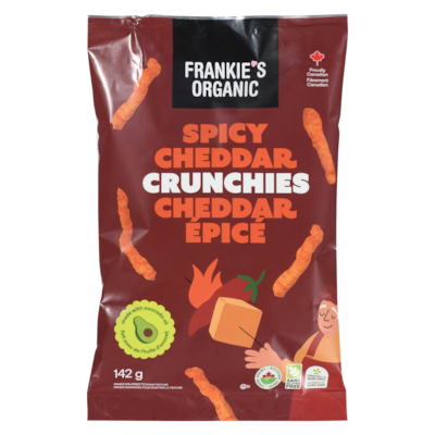 Frankie’s Crunchies cheddar épicé 142 g, 3,37 $/100g