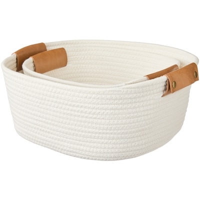 Life at Home Paniers en corde de coton avec fausses poignées en similicuir, lot de 2 2 ea, 15,00 $/1ch